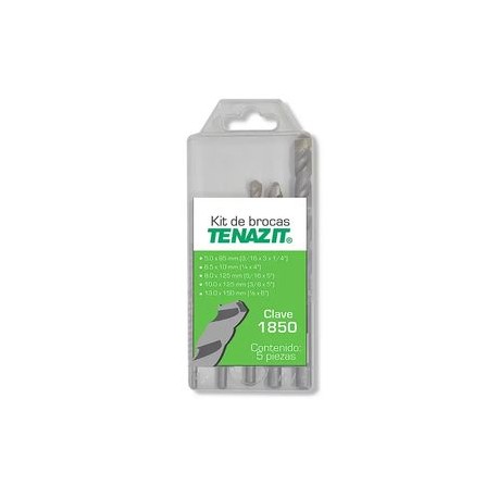 Austromex - Kit De Brocas Para Concreto 1850 Tenazit 5 Pz - QAX1850