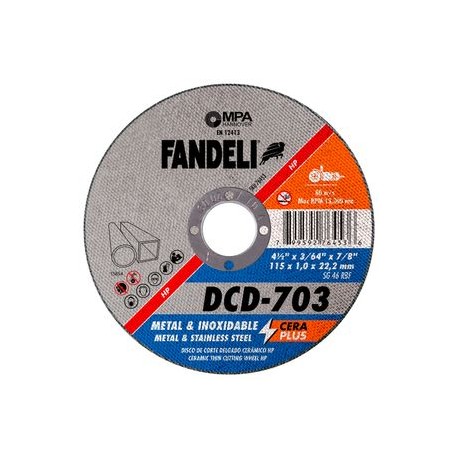 Fandeli - Disco De Corte Delgado Dcd703 4.5 Plg 50 Pz - HFAS76453