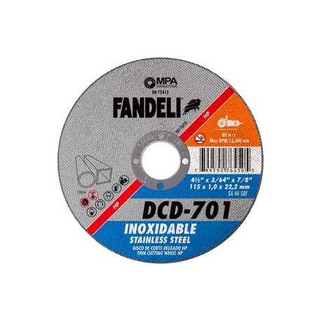 Fandeli - Disco De Corte Delgado Inox Dcd701 4 1/2 Plg 50 Pz - HFAS76450