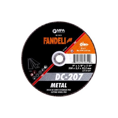 Fandeli - Disco De Corte Estándar Metal Dc207 9 Plg 5 Pz - HFAS74654