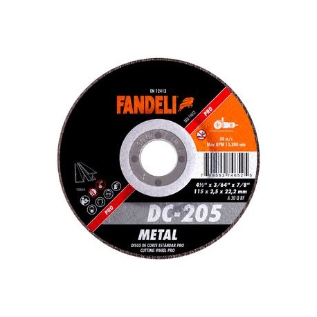 Fandeli - Disco De Corte Estándar Metal Dc205 4 1/2 Plg 10 Pz - HFAS74652