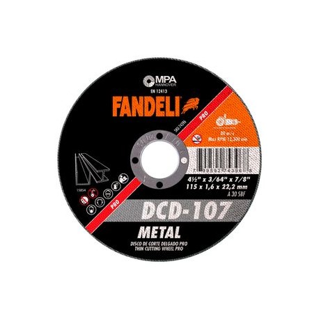 Fandeli - Disco Corte Delgado Metal Pro 74396 4 1/2 Plg 10 Pz - HFAS74396