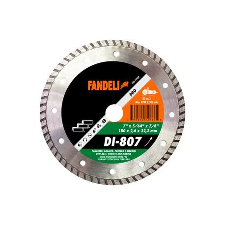 Fandeli - Disco Diamante Turbo Pro Di807 7 Plg - HFAS72964