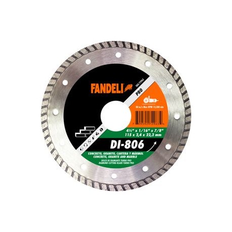 Fandeli - Disco Diamante Turbo Pro Di806 4 1/2 Plg - HFAS72963