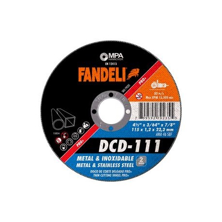 Fandeli - Disco Corte Delg Metal 79235 4 1/2 Plg 10 Pz - HFAS79235