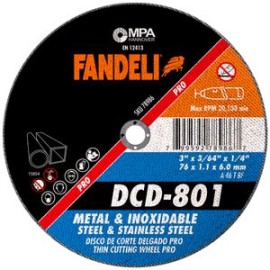 Fandeli - Disco De Corte Delgado Dcd801 3 Plg 25 Pz - HFAS78986