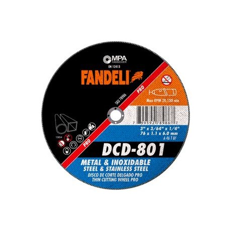 Fandeli - Disco De Corte Delgado Dcd801 3 Plg 25 Pz - HFAS78986