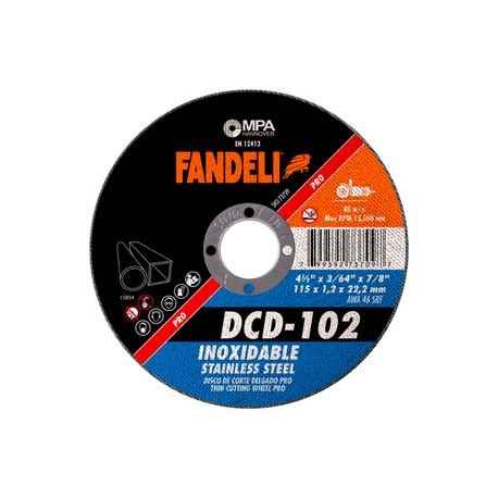 Fandeli - Disco De Corte Metal Inox 73709 4.1/2 Plg 10 Pz - HFAS73709