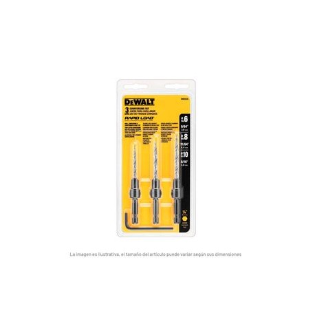 DeWalt - Brocas Avellanadoras Juego 3 Pz DW2535 6 8 10 - HDW2535