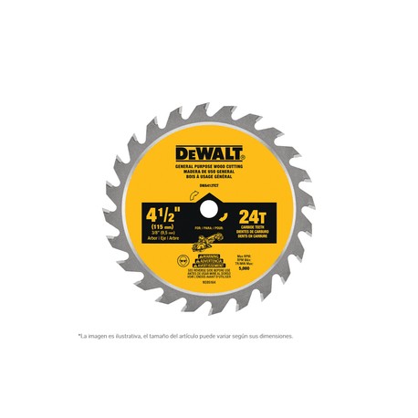 DeWalt - Disco De Sierra Circular De 4.1/2 Plg DWA412TCT 24D - HDWA412TCT