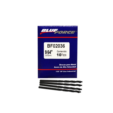 Blue force - 10 BROCAS PARA METAL DE 9/64 plg - HBF02036