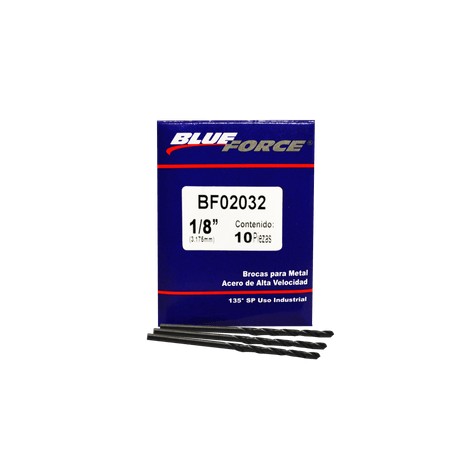 Blue force - 10 BROCAS PARA METAL DE 1/8 plg - HBF02032