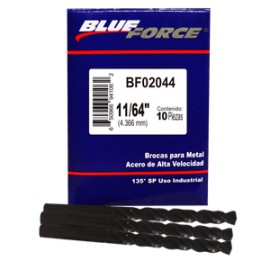 Blue force - 10 BROCAS PARA METAL DE 11/64 plg - HBF02044