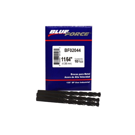 Blue force - 10 BROCAS PARA METAL DE 11/64 plg - HBF02044