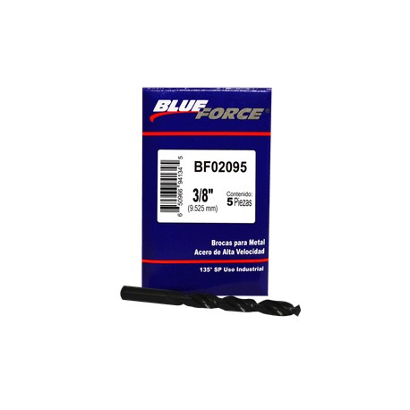 Blue force - 5 BROCAS PARA METAL DE 3/8 plg - HBF02095