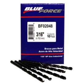 Blue force - 10 BROCAS PARA METAL DE 3/16 plg - HBF02048