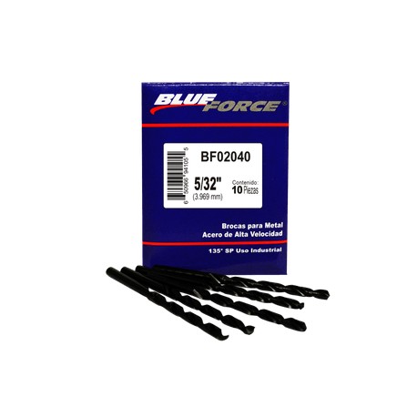 Blue force - 10 BROCAS PARA METAL DE 5/32 plg - HBF02040