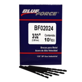 Blue force - 10 BROCAS PARA METAL DE 3/32 plg - HBF02024