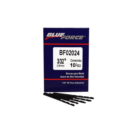 Blue force - 10 BROCAS PARA METAL DE 3/32 plg - HBF02024